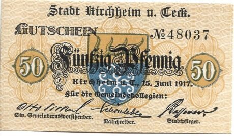 Аверс банкноты 50 fenigów (Niemcy) 1917