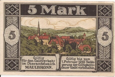 Реверс банкноты 5 marek (Niemcy) 1918