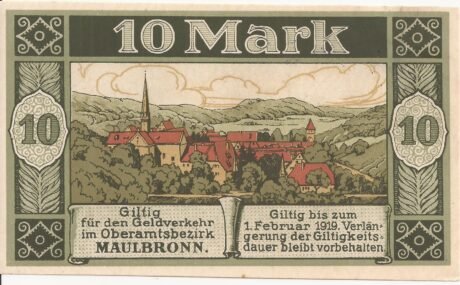 Реверс банкноты 10 marek (Niemcy) 1918