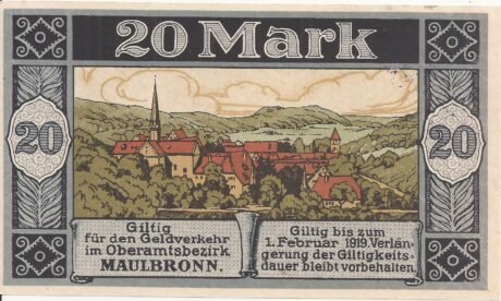 Реверс банкноты 20 marek (Niemcy) 1918