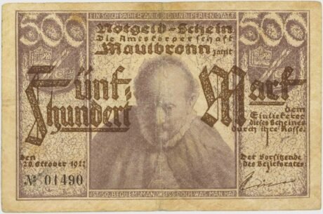 Аверс банкноты 500 marek (Niemcy) 1922