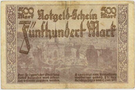 Реверс банкноты 500 marek (Niemcy) 1922