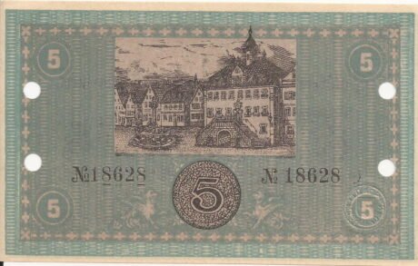 Реверс банкноты 5 marek (Niemcy) 1918