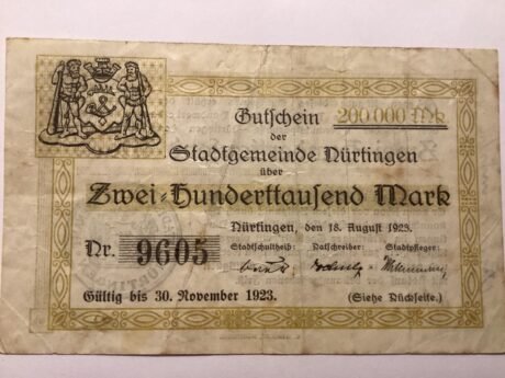 Аверс банкноты 200 000 marek (Niemcy) 1923