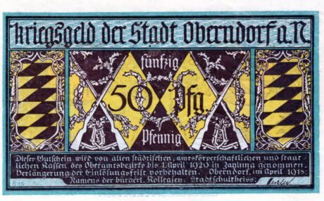 Аверс банкноты 50 пфеннигов (Германия) 1918 года