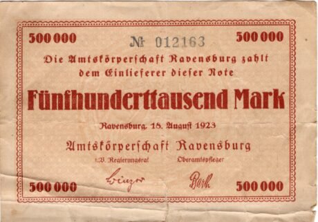 Аверс банкноты 500000 marek (Niemcy) 1923