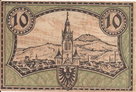 Реверс банкноты 10 marek (Niemcy) 1918