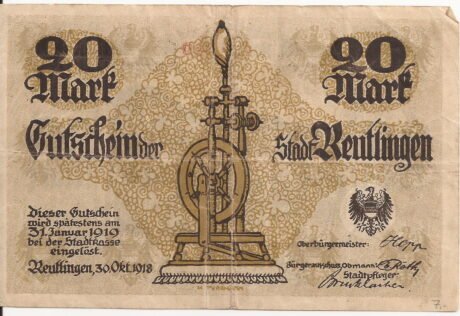 Аверс банкноты 20 marek (Niemcy) 1918