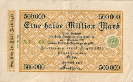 Аверс банкноты 500000 marek (Niemcy) 1923