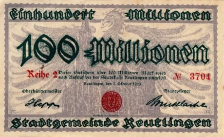 Аверс банкноты 100 000 000 marek (Niemcy) 1923