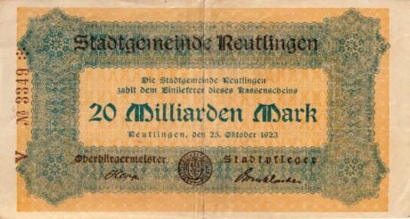 Аверс банкноты 20000000000 marek (Niemcy) 1923