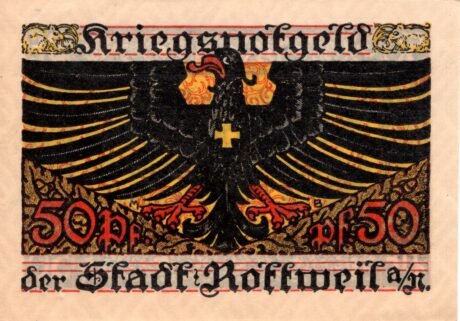 Реверс банкноты 50 fenigów (Niemcy) 1918