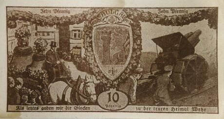 Реверс банкноты 10 fenigów (Niemcy) 1918