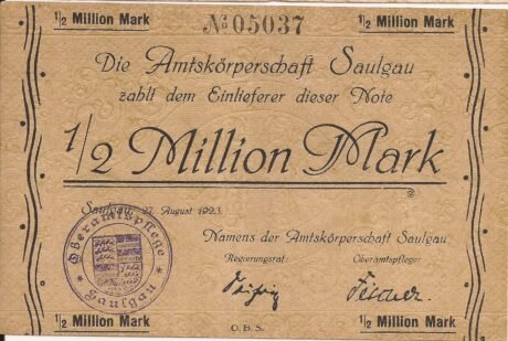 Аверс банкноты 500000 marek (Niemcy) 1923