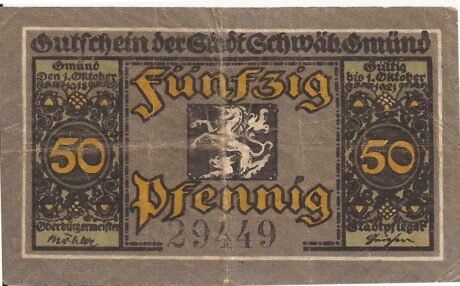 Аверс банкноты 50 пфеннигов (Германия) 1918 года