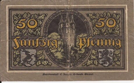 Реверс банкноты 50 пфеннигов (Германия) 1918 года