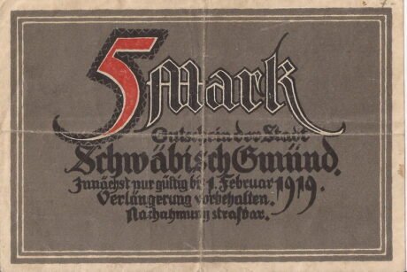 Реверс банкноты 5 marek (Niemcy) 1919