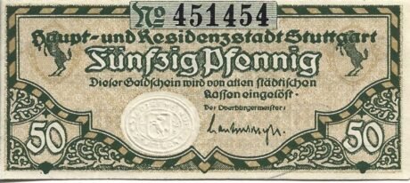 Аверс банкноты 50 fenigów (Niemcy)