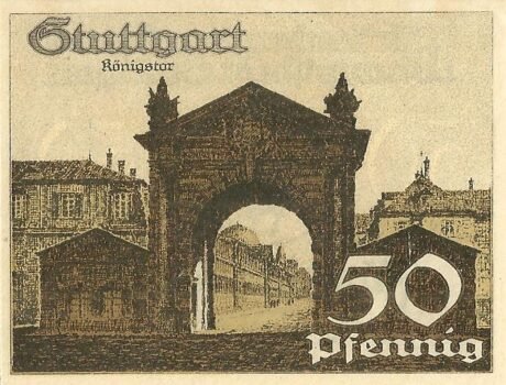 Реверс банкноты 50 fenigów (Niemcy) 1921