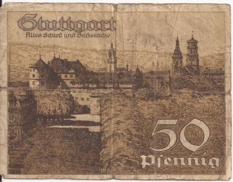 Реверс банкноты 50 fenigów (Niemcy) 1921