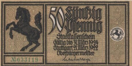 Аверс банкноты 50 пфеннигов (Германия) 1922 года