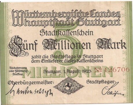 Аверс банкноты 5000000 marek (Niemcy) 1923