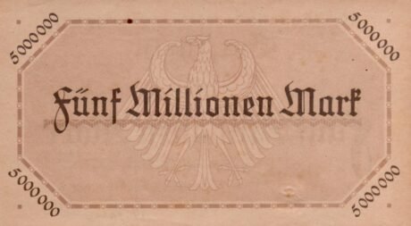 Реверс банкноты 5000000 marek (Niemcy) 1923
