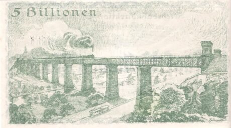 Реверс банкноты 5000000000000 марок (Германия) 1923 года