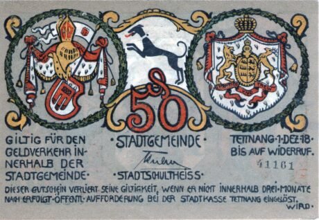 Аверс банкноты 50 fenigów (Niemcy) 1918