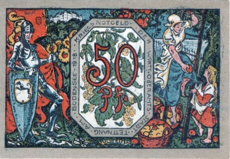 Реверс банкноты 50 fenigów (Niemcy) 1918