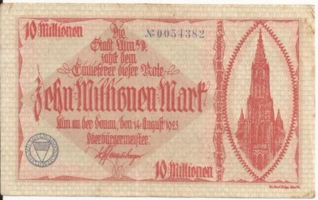 Аверс банкноты 10000000 marek (Niemcy) 1923