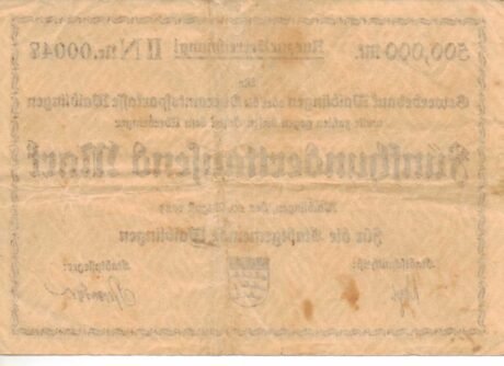 Реверс банкноты 500000 marek (Niemcy) 1923