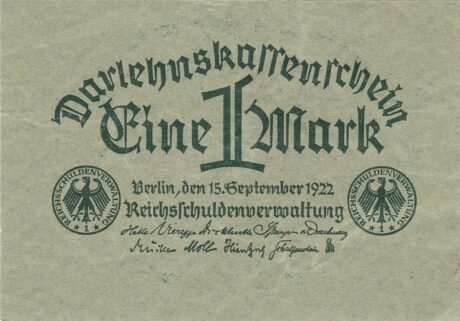 Аверс банкноты 1 марка 