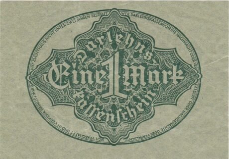 Реверс банкноты 1 марка 