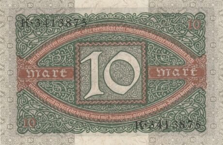 Реверс банкноты 10 марок 