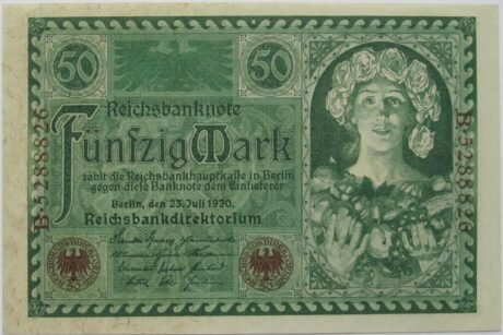 Аверс банкноты 50 marek „Banknot Rzeszy” (Niemcy) 1920