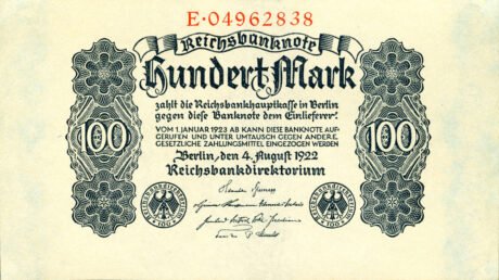 Аверс банкноты Banknot 100 marek „Reich” (Niemcy) 1922