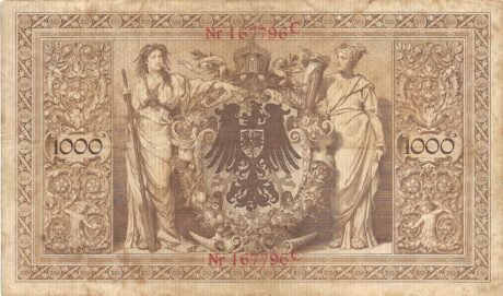 Реверс банкноты 1000 марок 