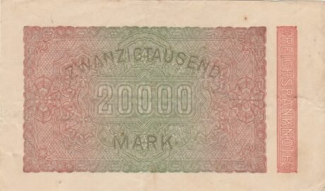 Реверс банкноты 20000 марок «Банкнота Рейха» (Германия) 1923 года