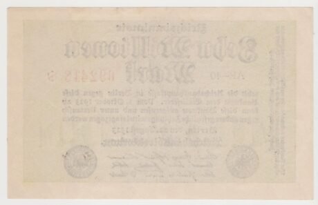 Реверс банкноты 10000000 marek „Banknot Rzeszy” (Niemcy) 1923