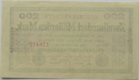 Реверс банкноты 20000000000000 marek „Banknot Rzeszy” (Niemcy) 1923