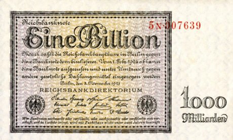 Аверс банкноты 1000000000000 марок 