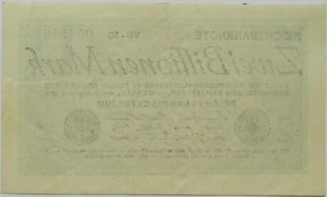 Реверс банкноты 200000000000000 marek „Banknot Rzeszy” (Niemcy) 1923
