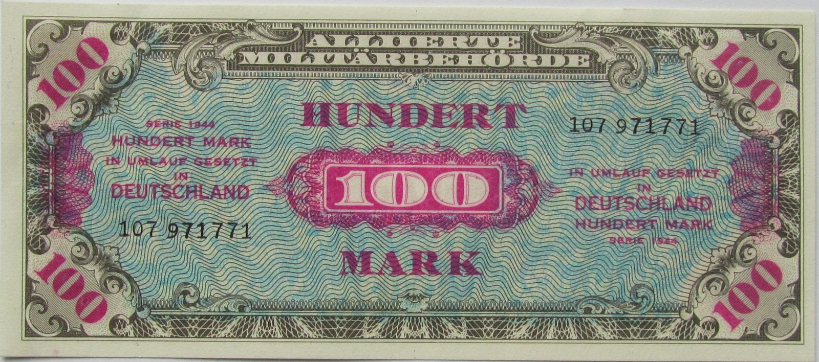 Аверс банкноты 100 марок 