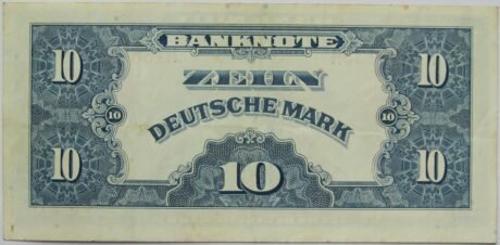 Реверс банкноты 10 немецких марок (Германия) 1948 года