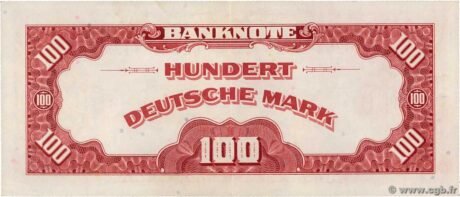 Реверс банкноты 100 marek niemieckich (Niemcy) 1948