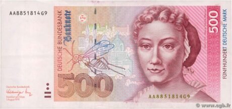 Аверс банкноты 500 немецких марок (Германия) 1991 года