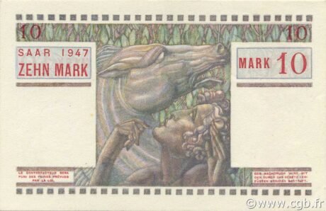 Реверс банкноты 10 марок (Германия) 1947 года