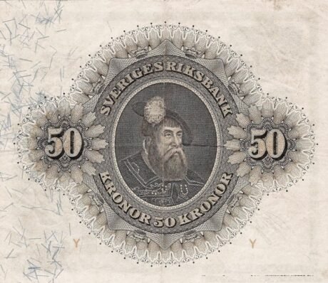 Реверс банкноты 50 крон (Швеция) 1907 года