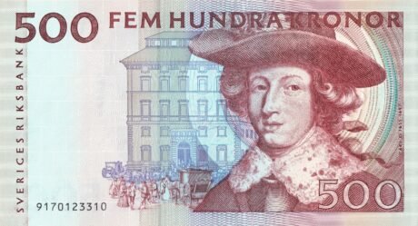 Аверс банкноты 500 крон (Швеция) 1989 года